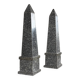 Pair of grey granite obelisks, circa 1980