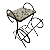 Vintage side table with tiles / plant table / bedside table