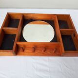 Round mirrored wooden shelf from the 80s