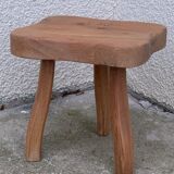 Vintage solid elm tripod stool 1960