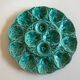 Plat à huitres en faience de Gien turquoise