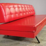 Red leatherette sofa, 1970s