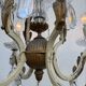 Crystal pendant chandelier wrought iron 1900