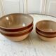 Duos of salad bowls in Gien sandstone 70s made in France