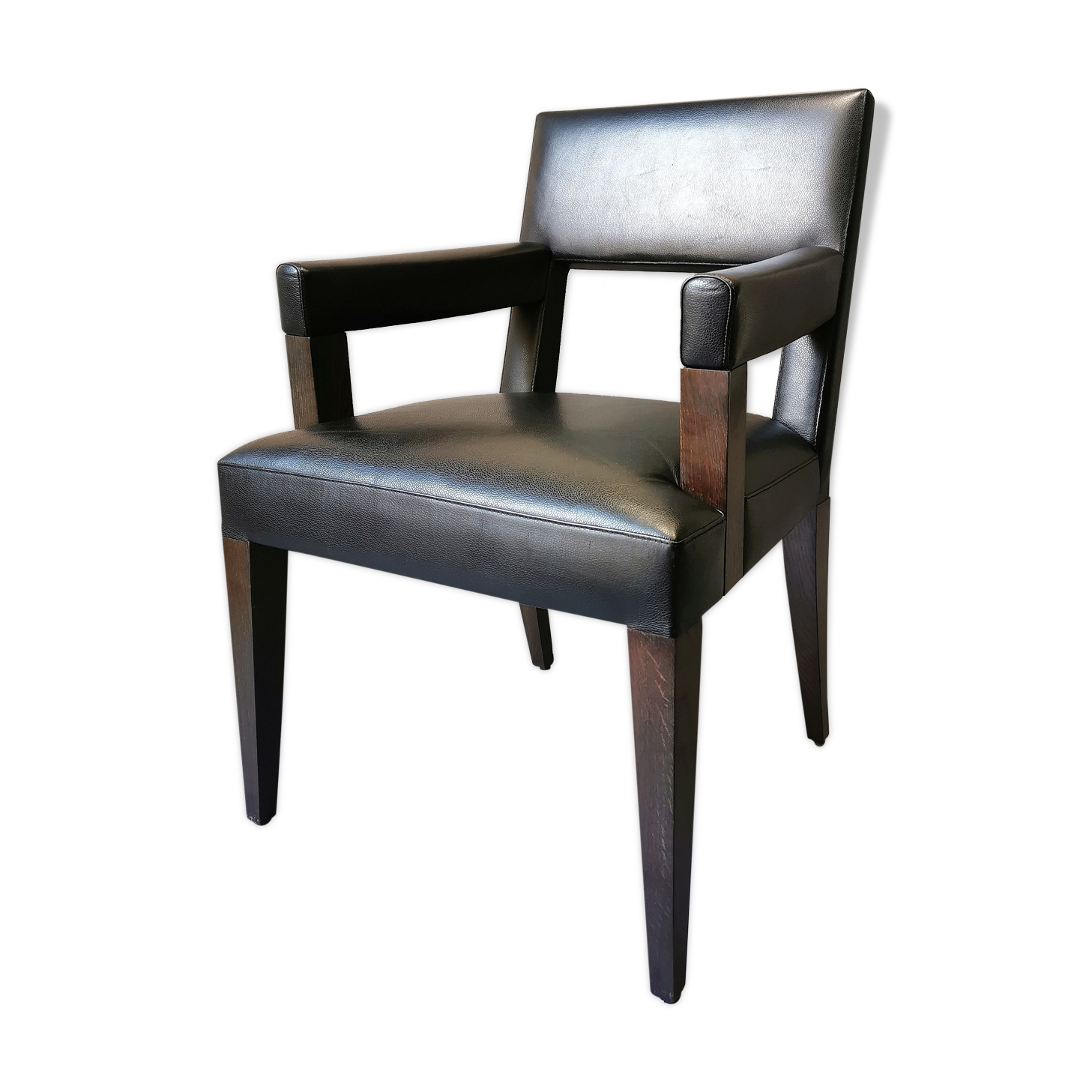 Luxury chair Philippe Hurel black leather