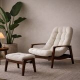 Vintage Teak "Scoop" chair with ottoman by R.Huber & Co