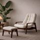 Vintage Teak "Scoop" chair with ottoman by R.Huber & Co