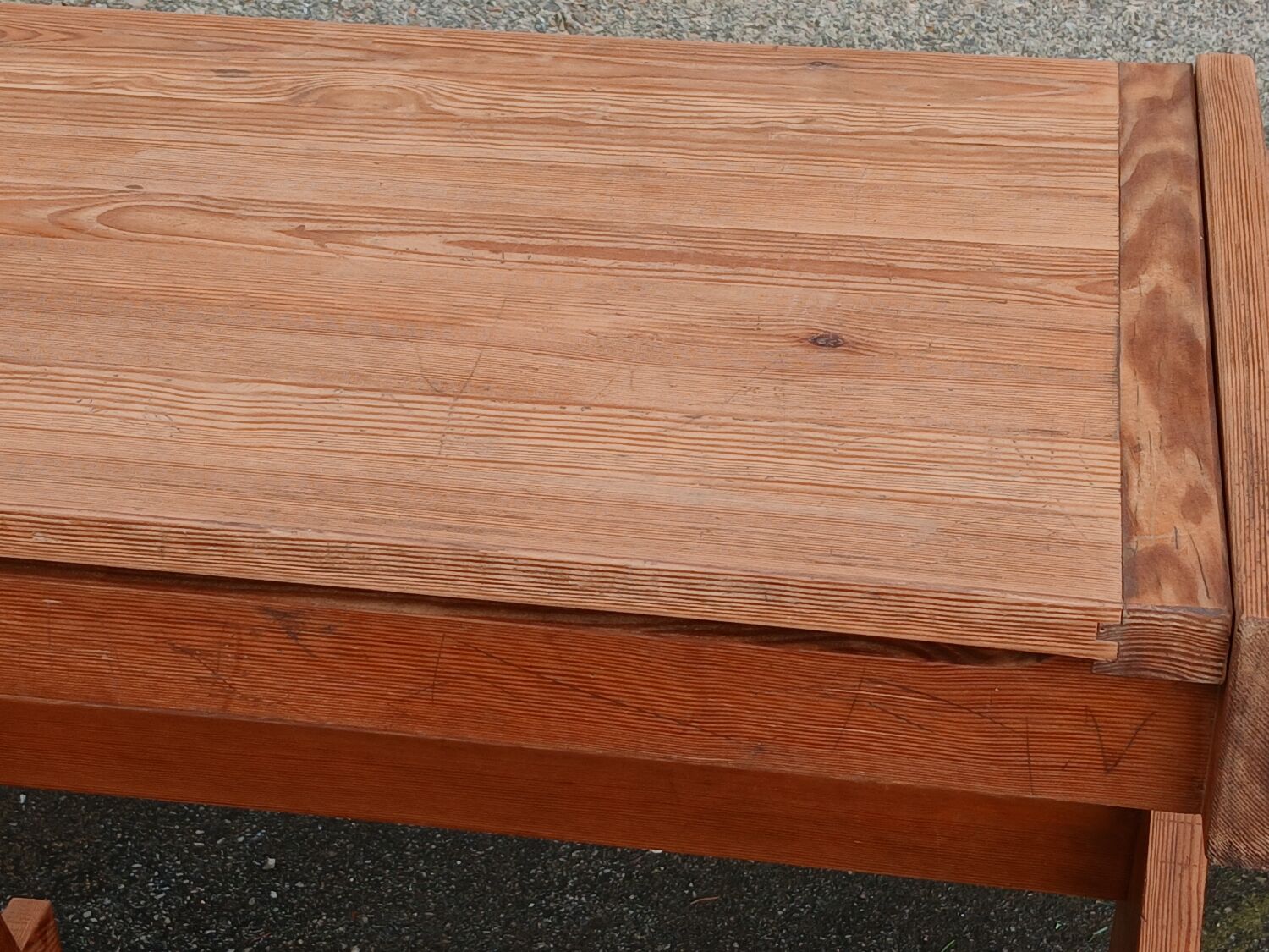 Solid pine desk, 1960s
