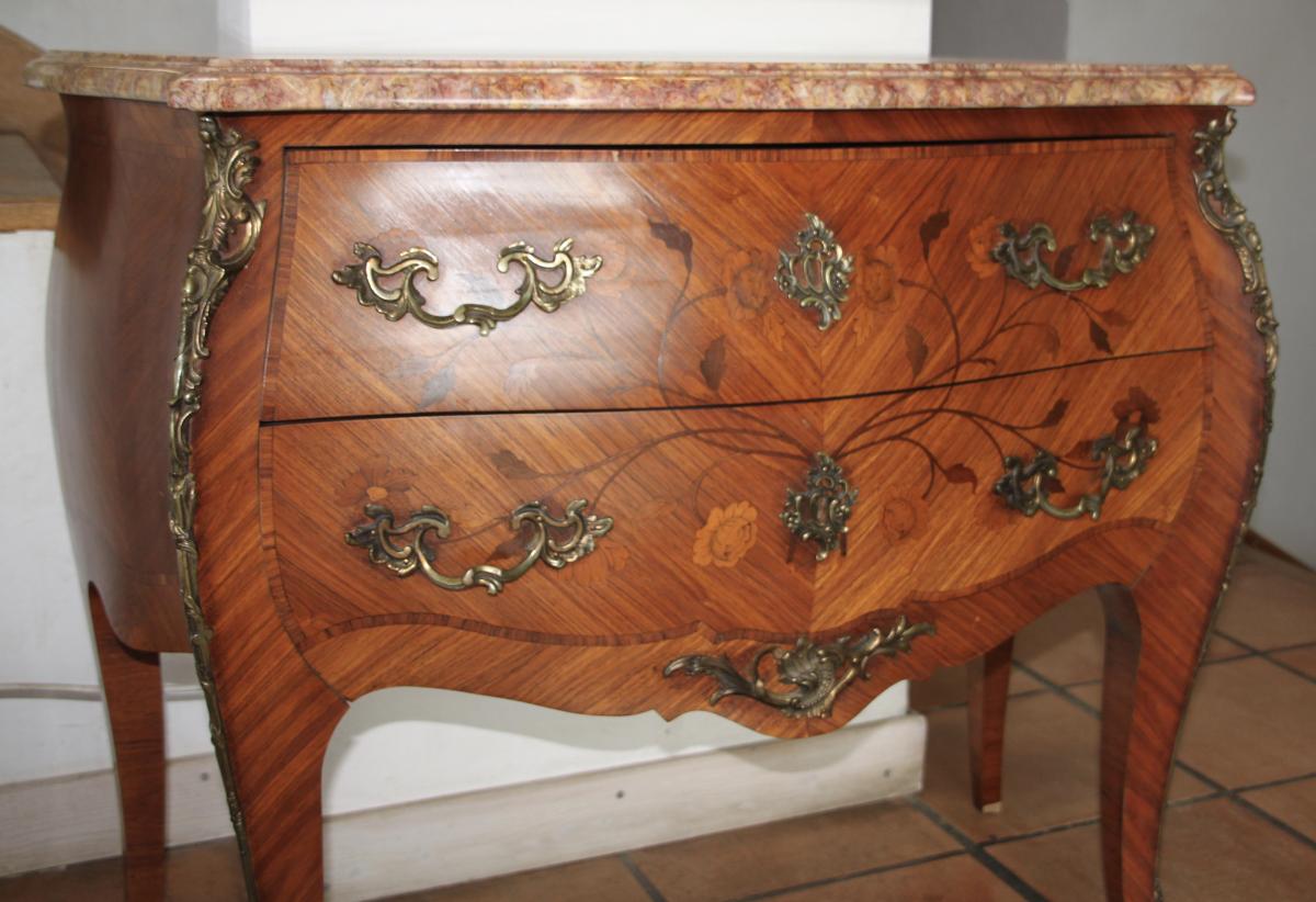 Comfortable style Louis XV rosewood marquetry