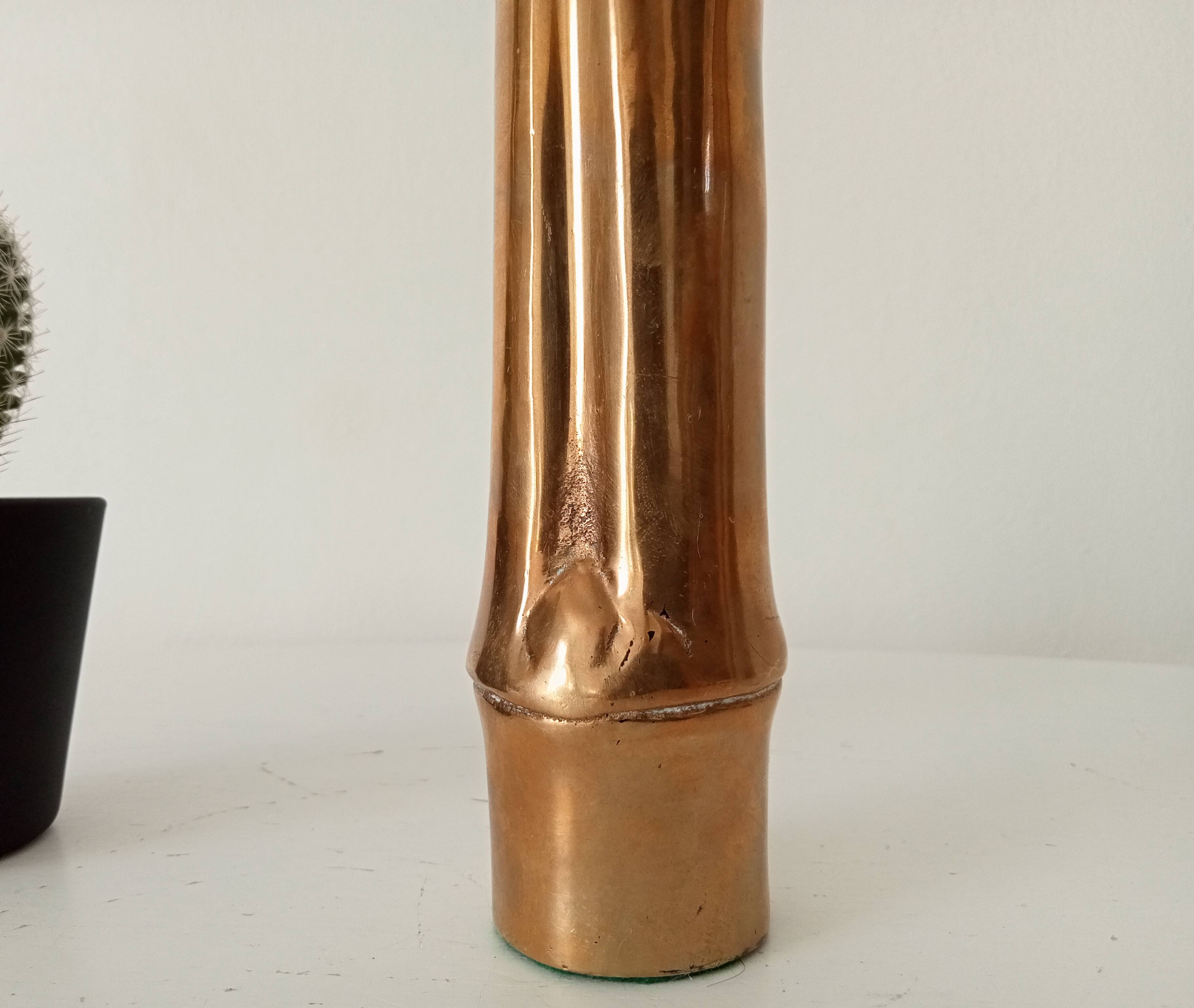 Vase Soliflore bambou ancien en bronze
