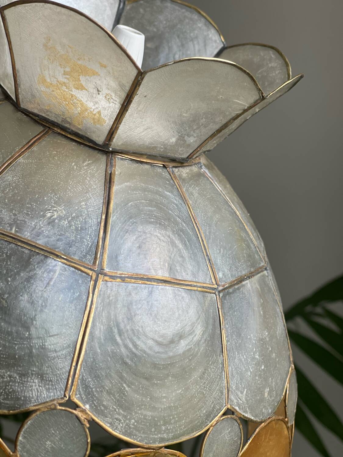 Mother-of-pearl and brass lampshade