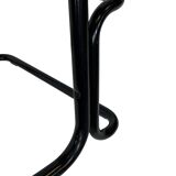 Vintage Black Leather & black frame Italian Modern Barstool