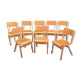Lot 8 chaises scandinaves vintages