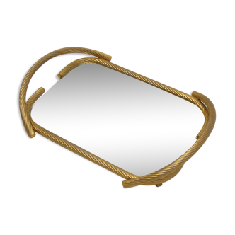 french golden cable tray with mirror 1950's