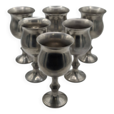 6 English glasses, Peltre Sheffielld cup