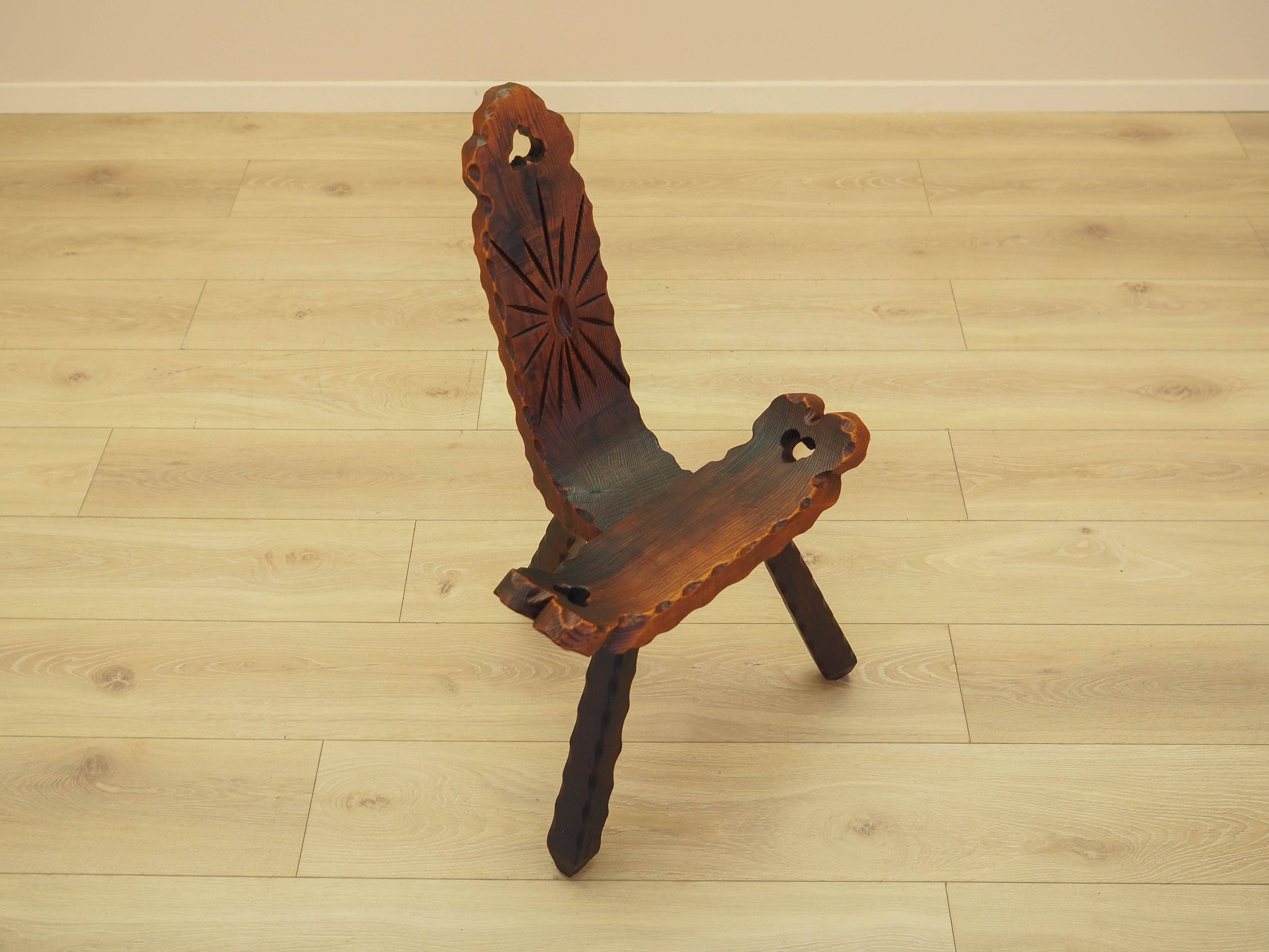 Pine chair, brutalist design, 1950s, made in Spain