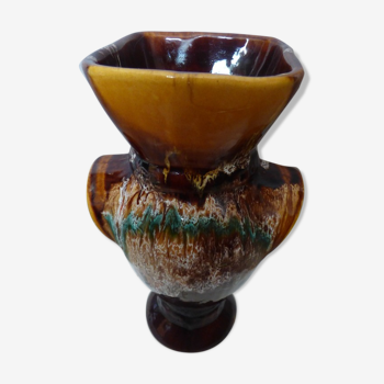 Vase en faience de style barbotine