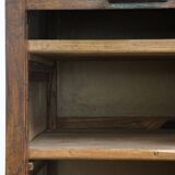Antique oak notary cabinet with two roller doors and a working lock