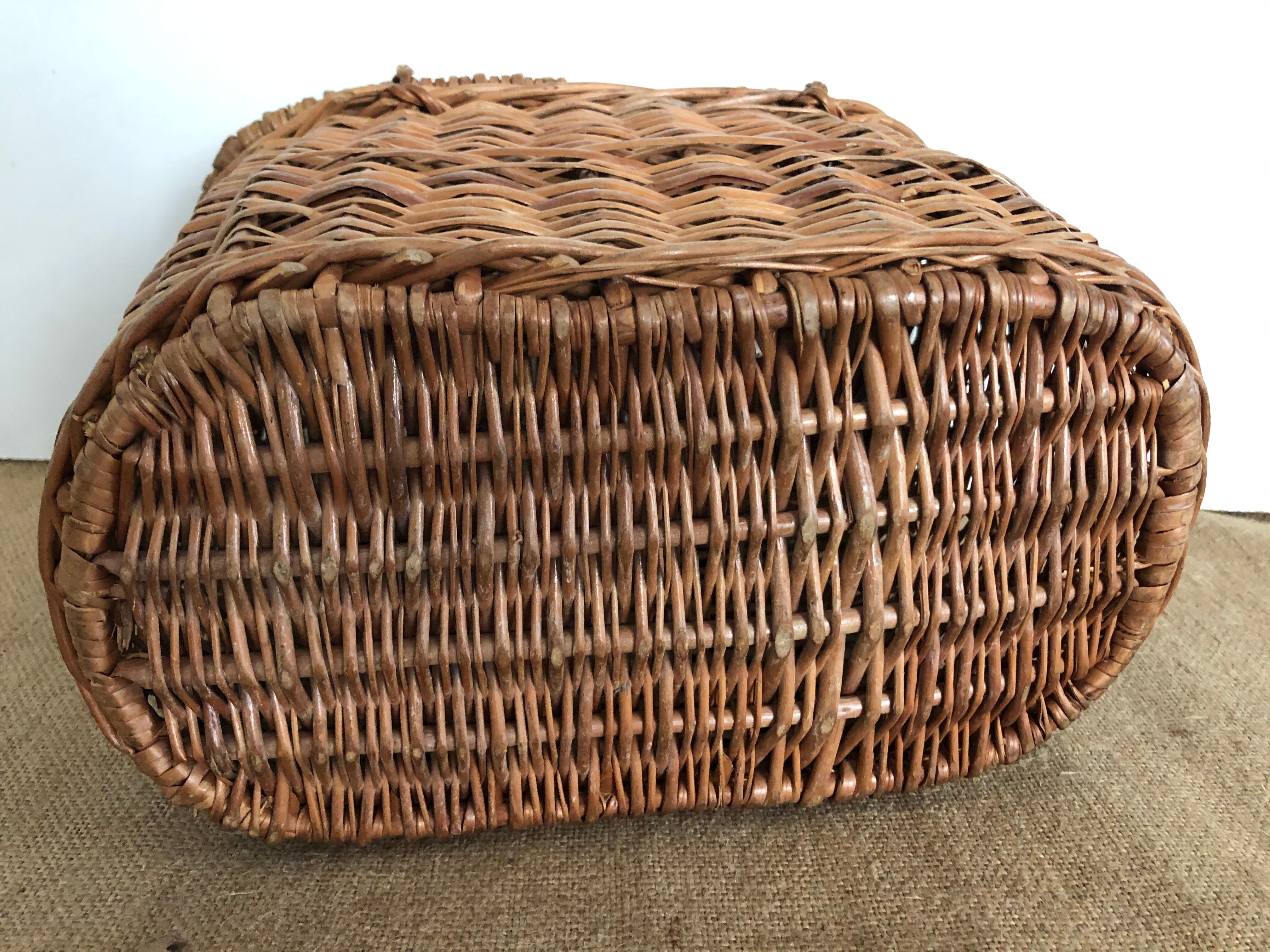 Old woven wicker basket