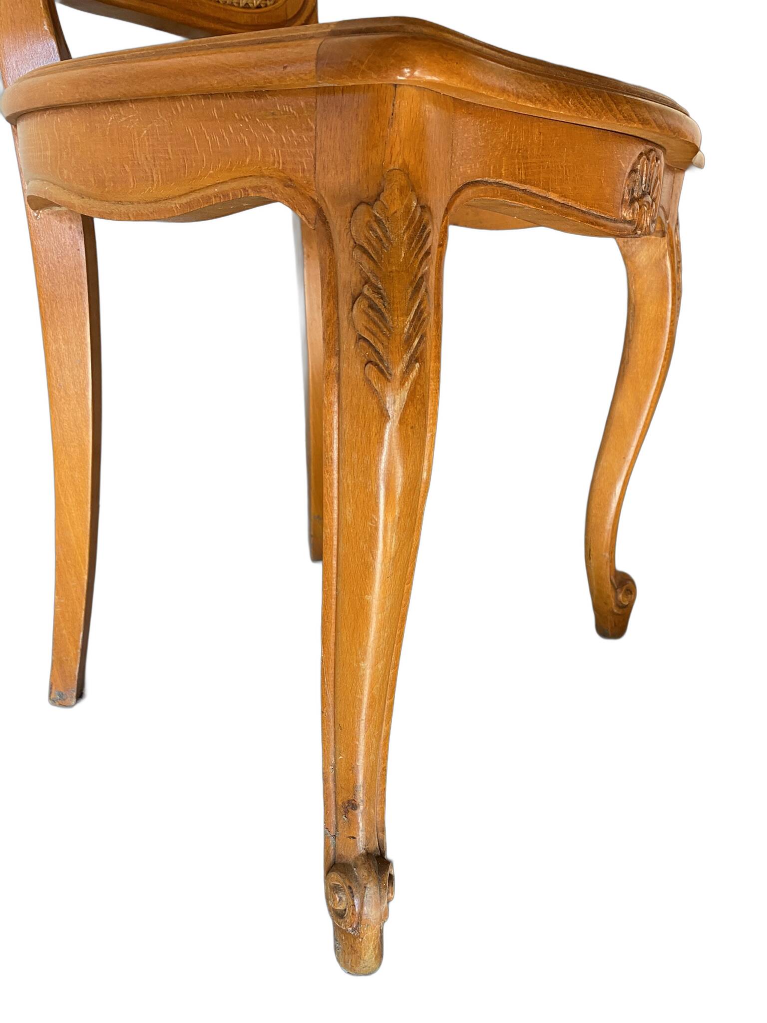 Pair of Louis XV style chairs - Rattan cane seat