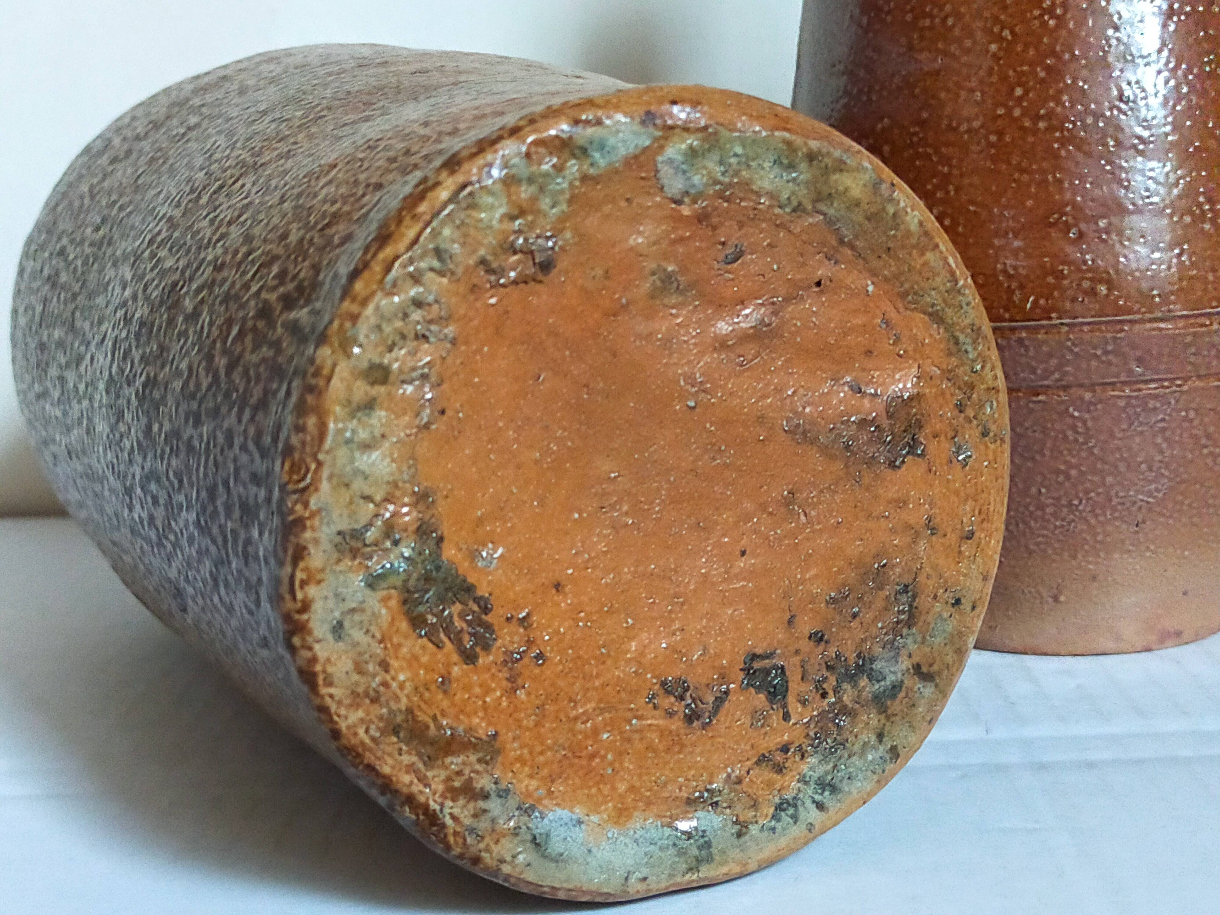 Duo de bouteilles Art-populaire en grès
