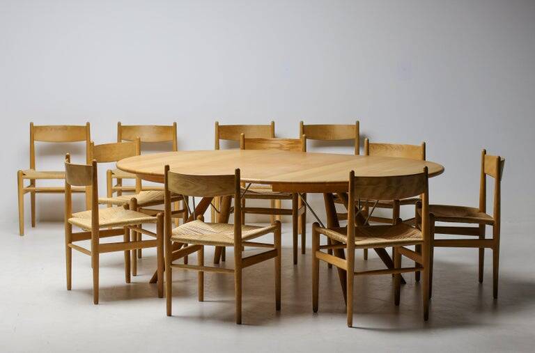 Table à manger extensible PP75 de Hans J. Wegner en chêne