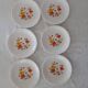 6 Dessert plates arcopal France vintage orange & yellow flowers