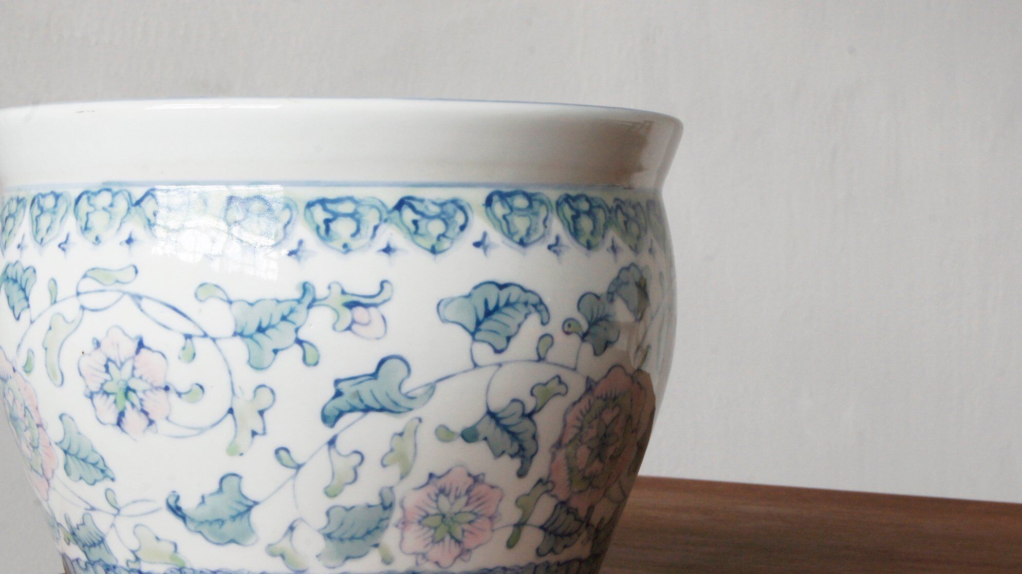 Pot de plantes en porcelaine vintage Chine