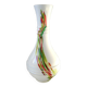 Vase en verre d Art soufflé de Murano/Opalin blanc, inclusions volutes de fumée polychromes. 28,5 x 14 cm