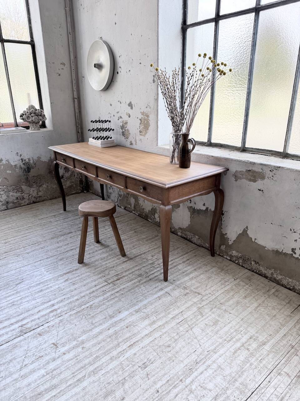 Console bureau en chêne 1960