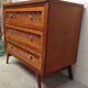 Vintage wooden and rattan dresser