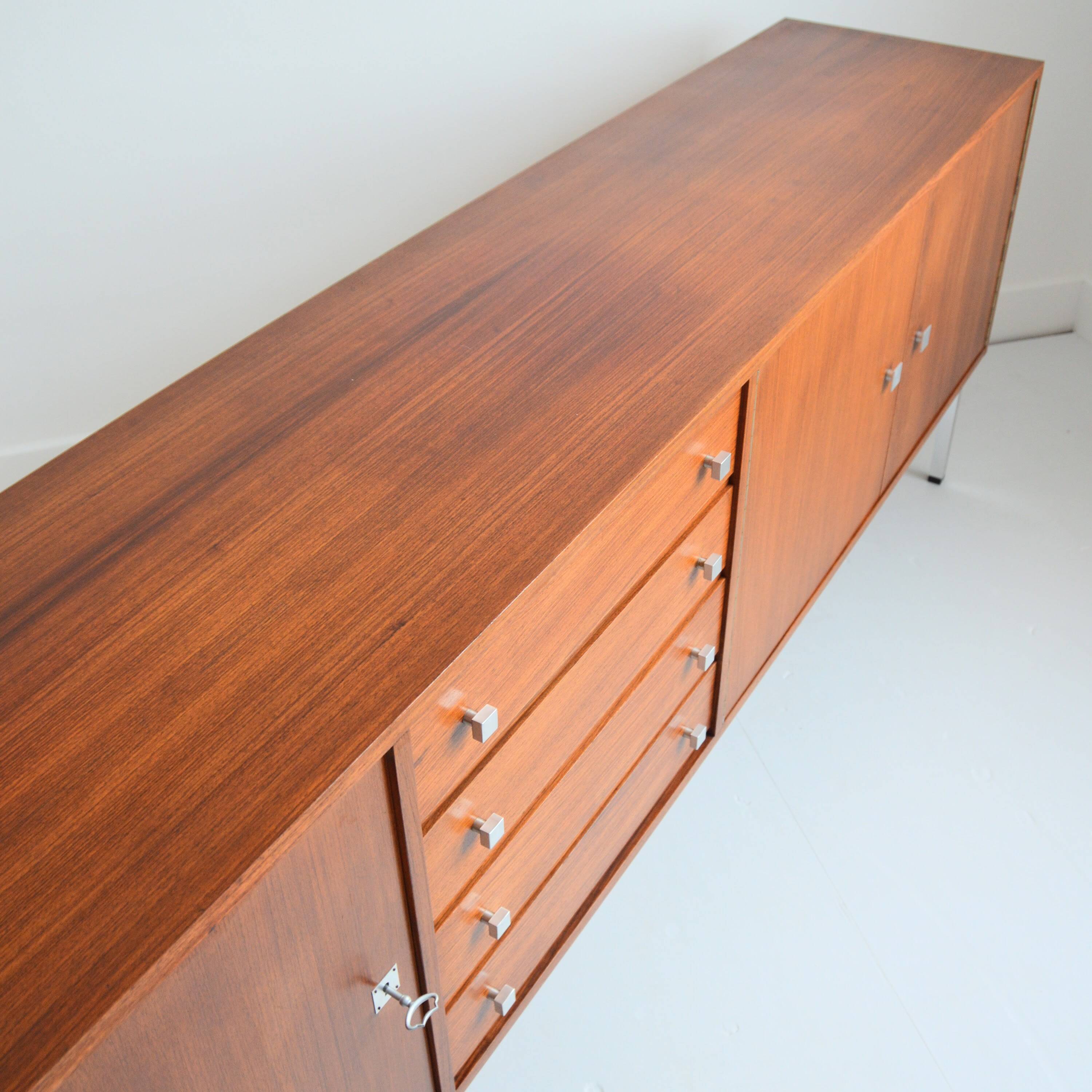 Superb teak and chrome sideboard 1960 vintage Belgium