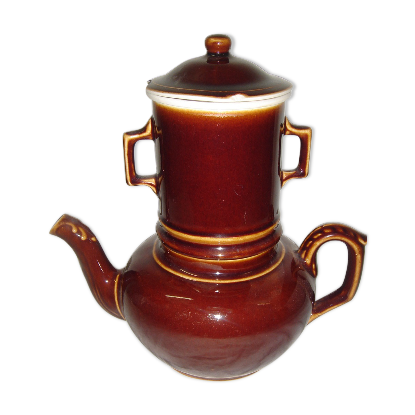 1940 brown ceramic teapot