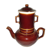 Théière en céramique marron de 1940