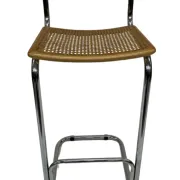 Vintage bar stool 80's Design Cesca style chrome and webbing