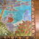 Antique trivet Enamels of Longwy woman landscape decoration