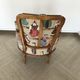 Pair of LOUIS XV-style moulded wooden shepherdesses and fabric