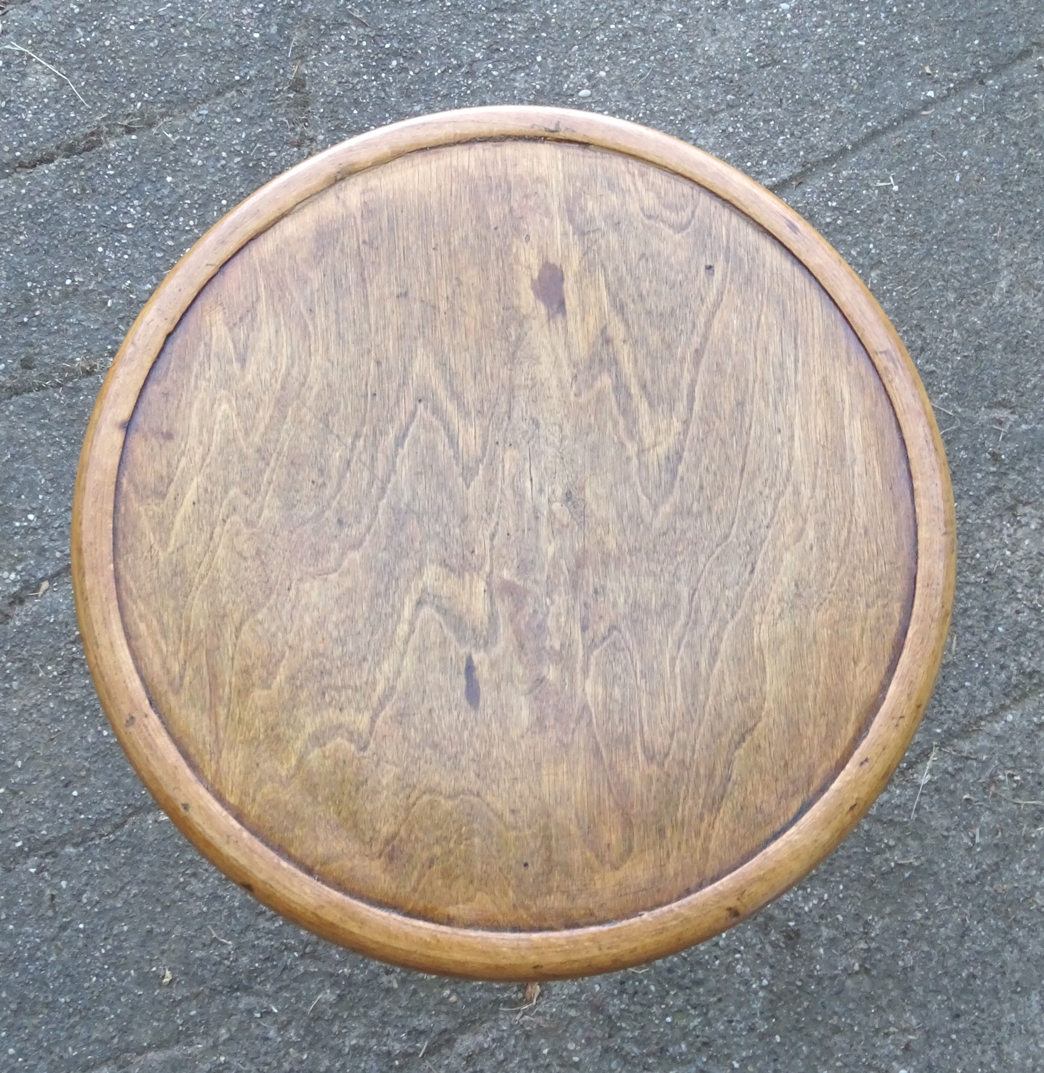 Bistro stool by Fischel 1930, wooden seat