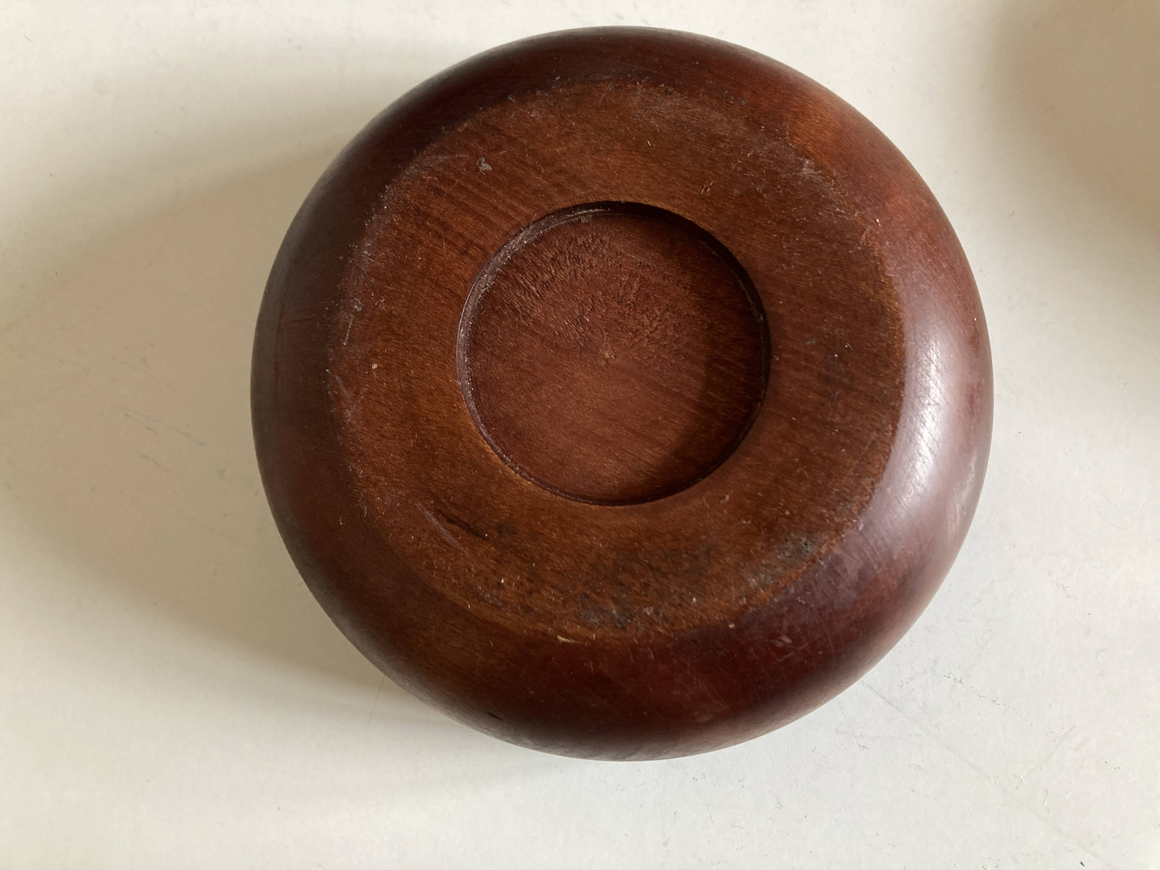 Candle holder in teak and coppery brass Scandinavian mid century modern