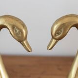 Pair of vintage brass swans