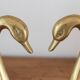 Pair of vintage brass swans