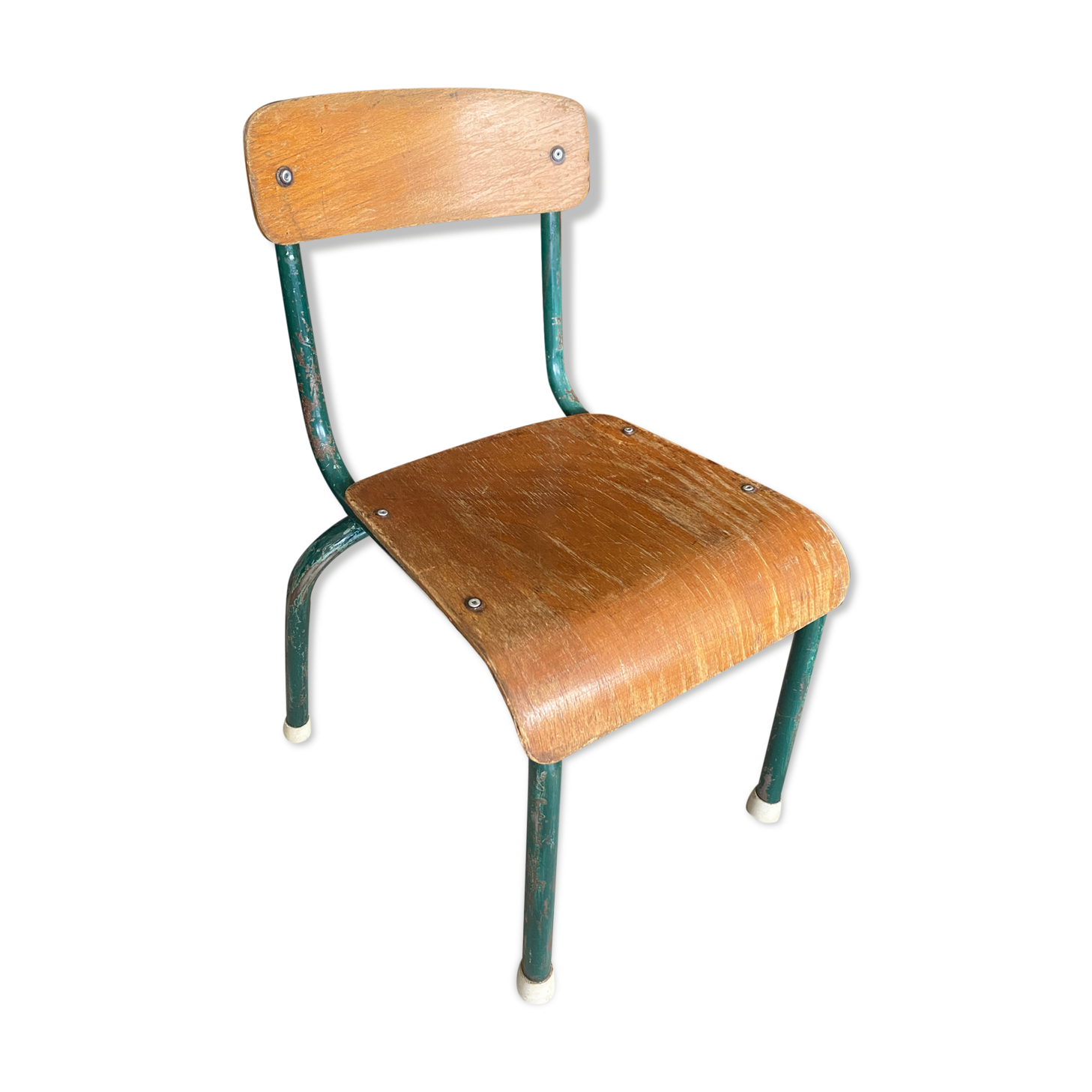 Old children's school chair wood and metal