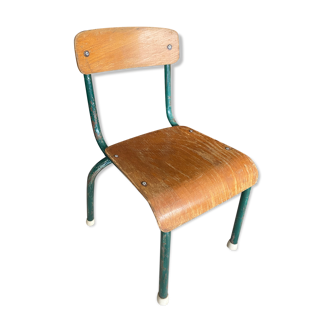 Old children's school chair wood and metal