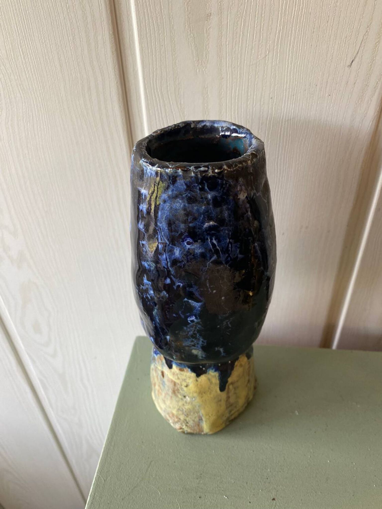 Signed terracotta vase