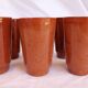 Set de 6 gobelets en grès vernissé vintage