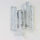 Pairs of large Kalmar-style wall lights in Murano glass, Austria, 1960s.