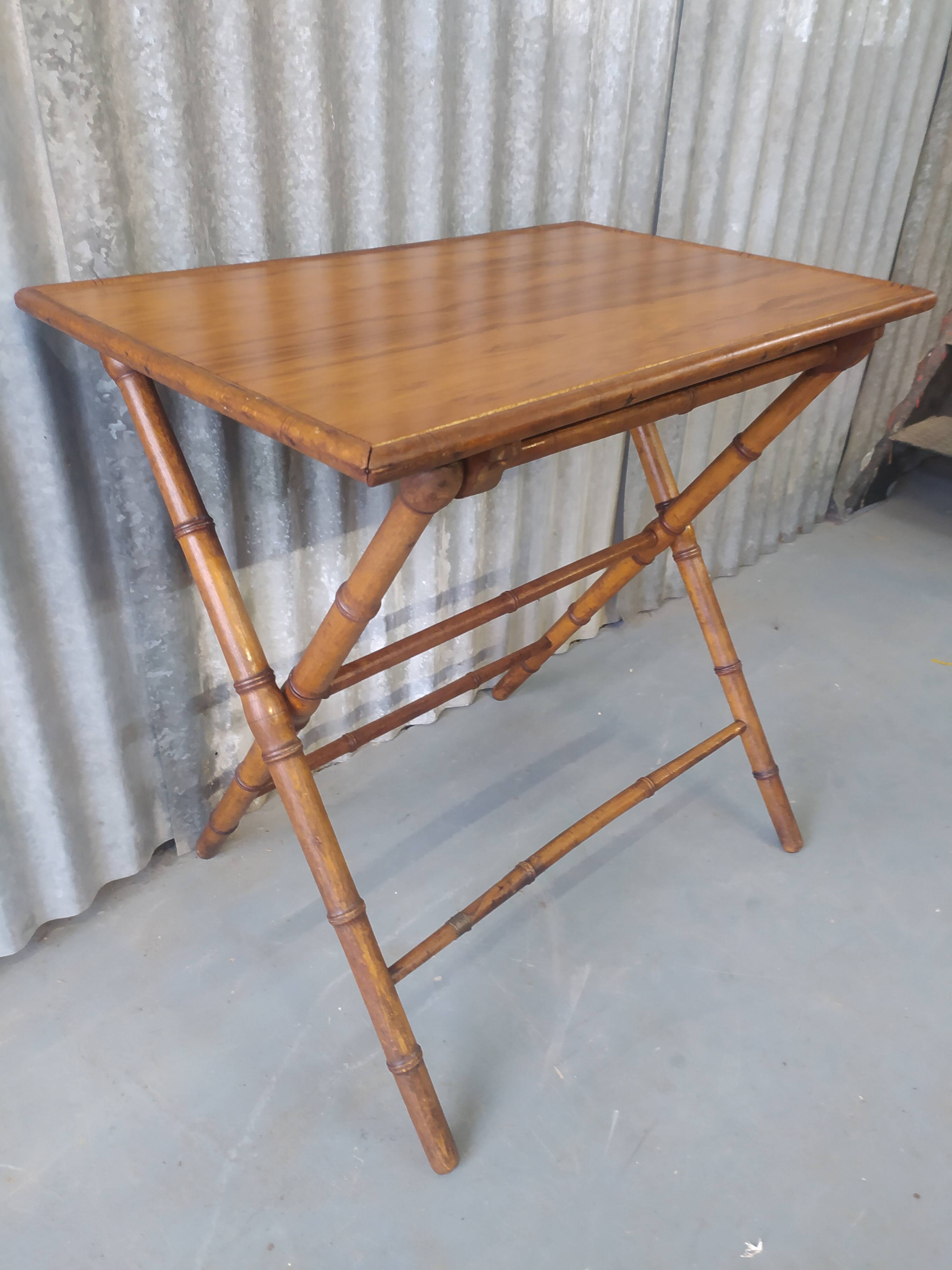 Vintage bamboo folding table