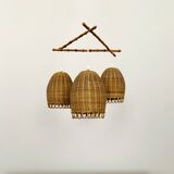 Wicker and Bamboo Cascading Lamp
