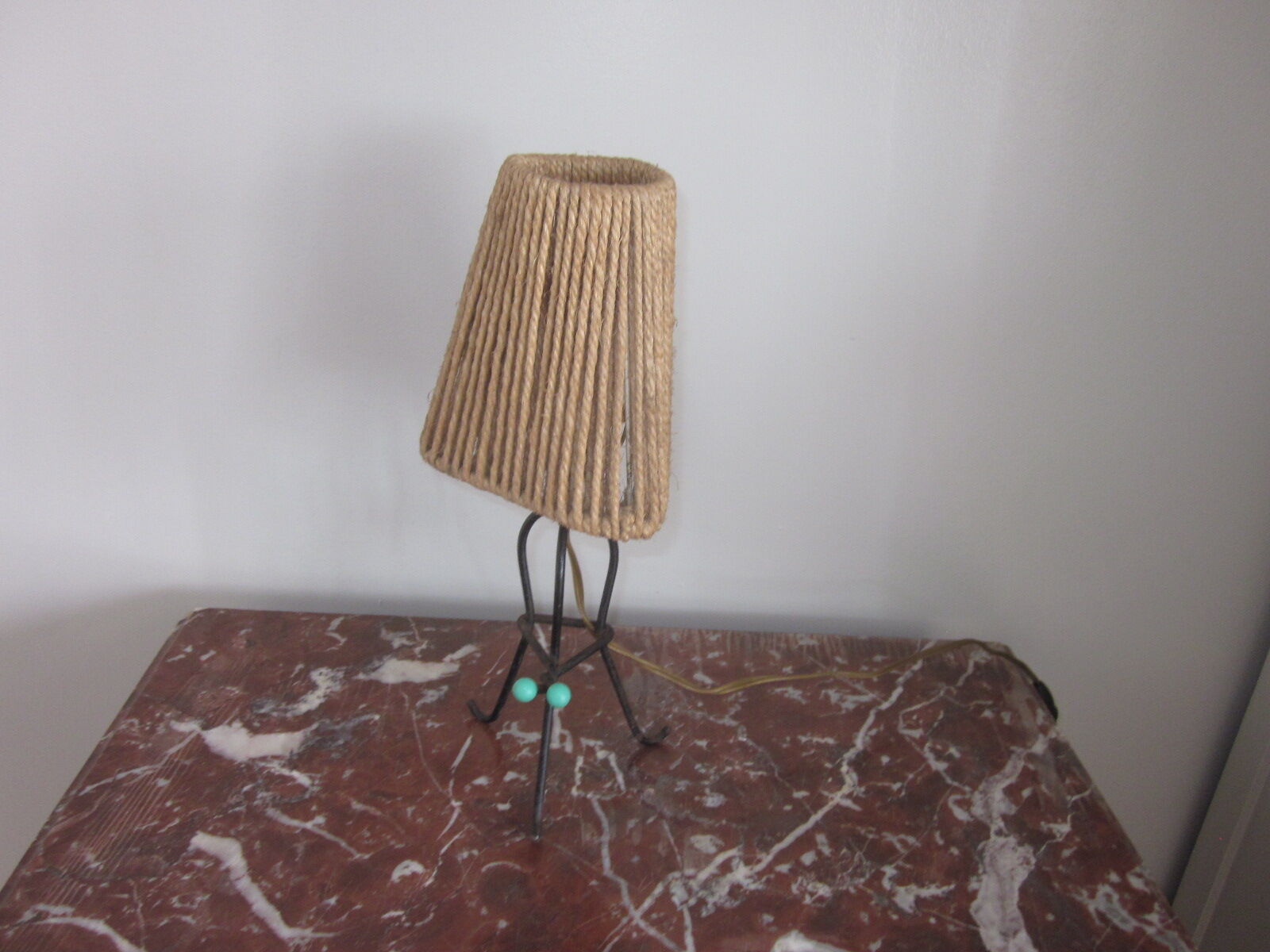 Metal and rope lamp 1950