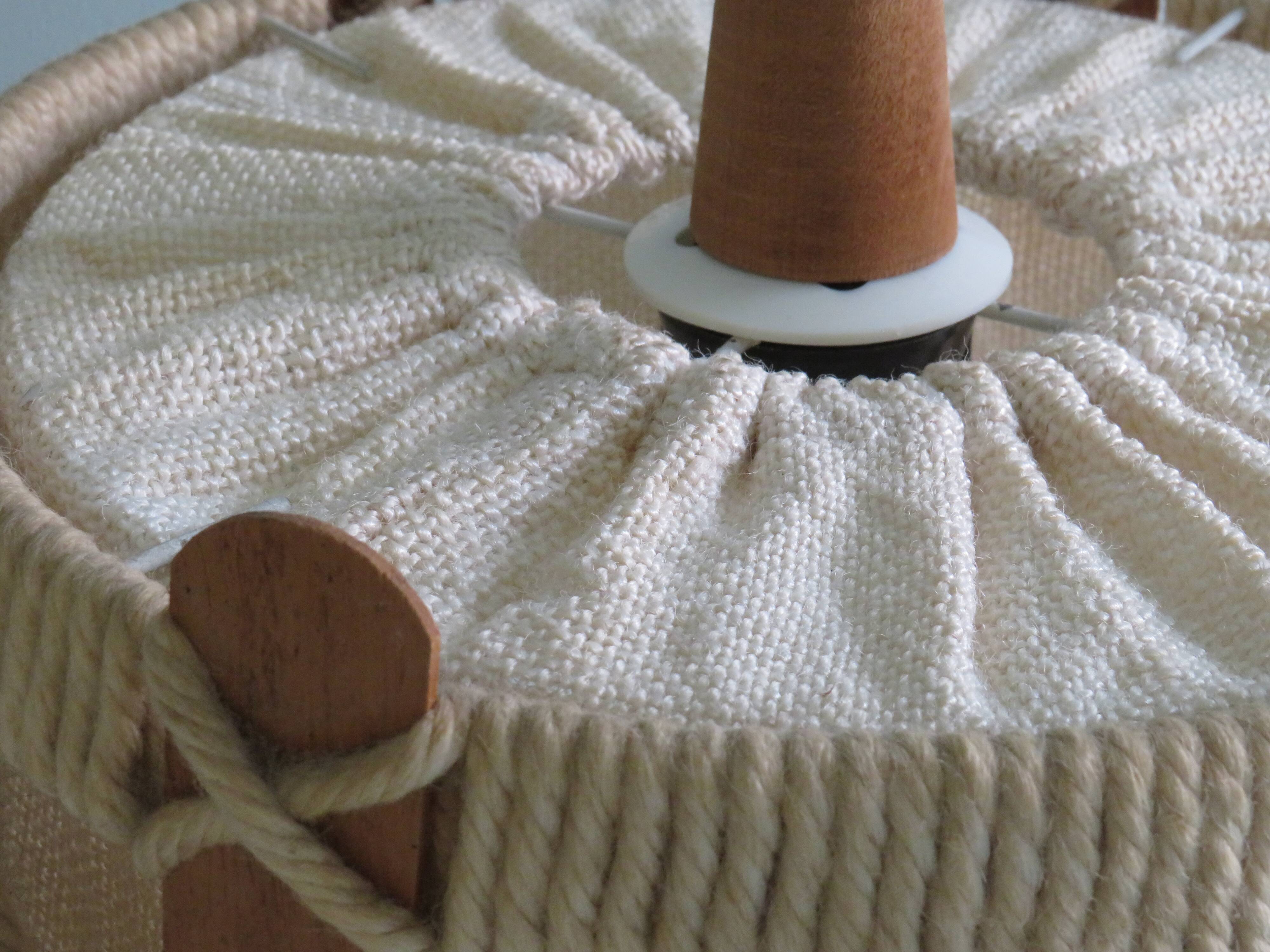 Suspension vintage en jute, teck et corde, 1960